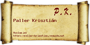 Paller Krisztián névjegykártya